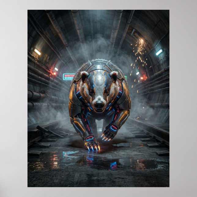 Kretsgrävling Tunnelrusning Poster (Framsidan)