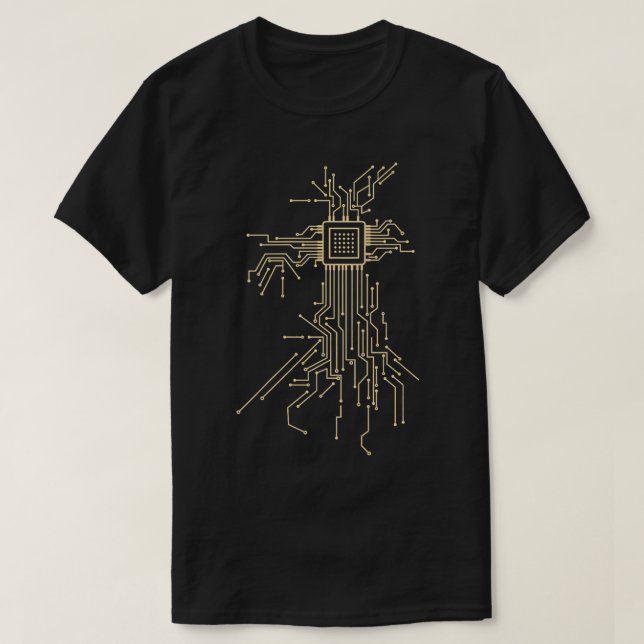 Kretskort Computer Programmer Electronic Chip T Shirt (Design framsida)
