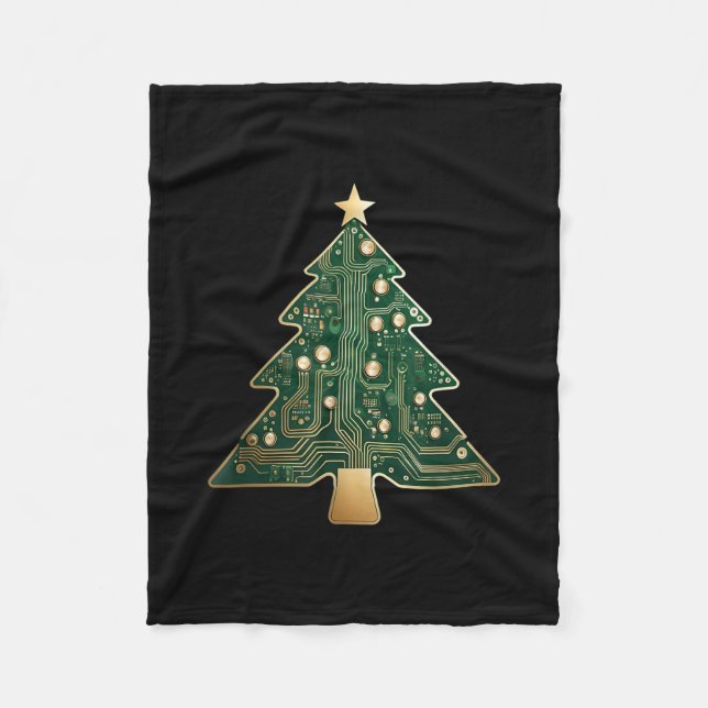 Kretskort Computer Tech Julgran Fleecefilt (Framsidan)