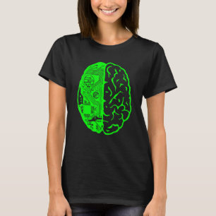Kretskort för dator- och hjärnintelligens och -tek t shirt