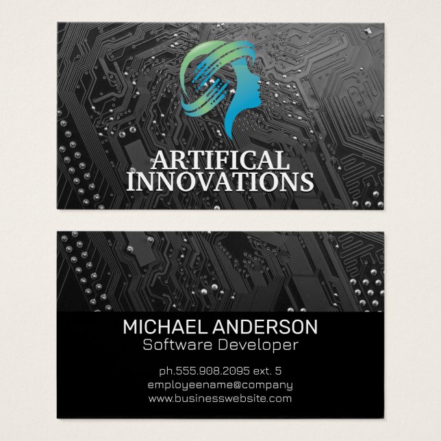 Kretskort | Human Tech Logotyp Visitkort (Framsida & baksida)