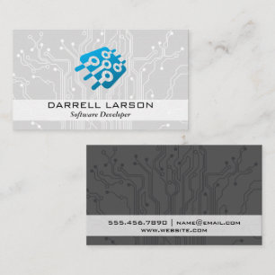 Kretskort Logotyp för mikrochip-teknik Visitkort