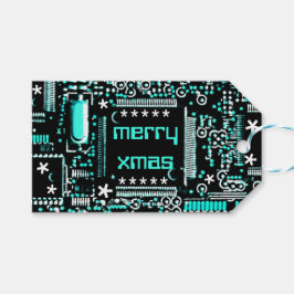 Kretsljus Blue 2 'God jul blå bak Presentetikett