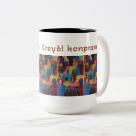 Kreyol Pale, Kreyol Konpran - Haitiskt ordspråk Två-Tonad Mugg