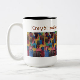 Kreyol Pale, Kreyol Konpran - Haitiskt ordspråk Två-Tonad Mugg