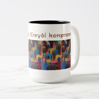 Kreyol Pale, Kreyol Konpran - Haitiskt ordspråk Två-Tonad Mugg