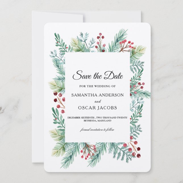 Krfat Vinter Blad Ram Grönska Spara Datum Datumet (Framsida)