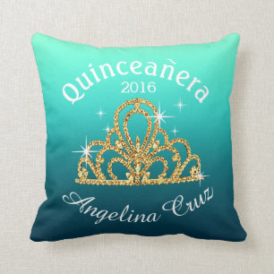Kricka för Quinceanera TiaraBokeh Bling ombre Kudde