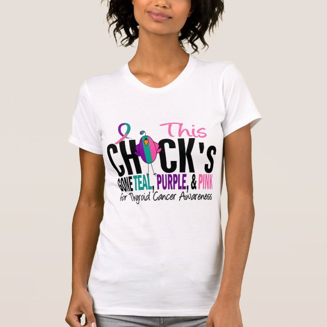 Kricka, lilor och rosor för Thyroidcancerchick T Shirt (Framsida)