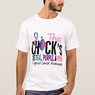 Kricka, lilor och rosor för Thyroidcancerchick Tee Shirt