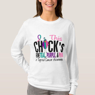 Kricka, lilor och rosor för Thyroidcancerchick Tee Shirt