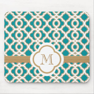 Kricka och guld- marockanskt Monogrammed Musmatta