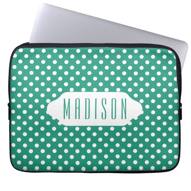 Kricka och laptop sleeve för vitpolka (Framsidan)