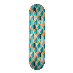 Kricka- och orangeShapemönster Skateboard Bräda 19,5 Cm