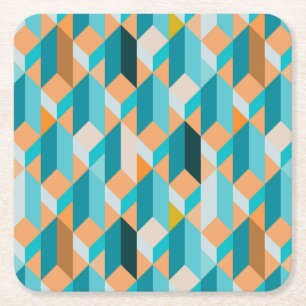 Kricka- och orangeShapemönster Underlägg Papper Kvadrat