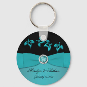 Kricka- och svartblommigt Keychain Nyckelring