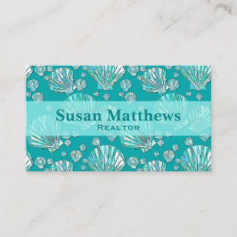 Kricka seafoamsnäckor, turkosbakgrund visitkort