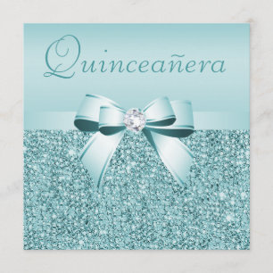 Kricka utskrivaven Sequins & pilbåge Quinceanera Inbjudningar