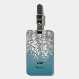 Krickablått och fauxglitter bagagebricka
