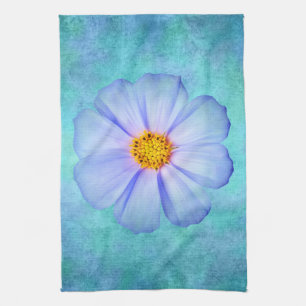 Krickablått- och liladaisy på Aquavattenfärg Kökshandduk