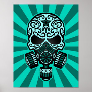 Krickablått postar den apokalyptiska sockerskallen poster
