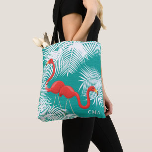 KrickaBurlap med rosa Flamingos Tygkasse