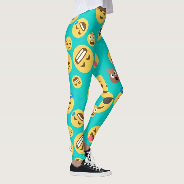 KrickaEmojis mönstrad damasker Leggings (Höger)
