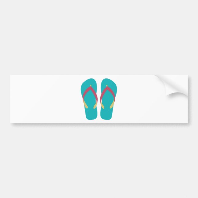 Krickaflinflip flops med rött och gult fäster bildekal (Framsidan)
