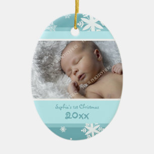 Krickafotobaby 1st prydnad för jul julgransprydnad keramik