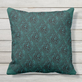 KrickaMaze på den svart utomhus- jumbon kudder Kudde