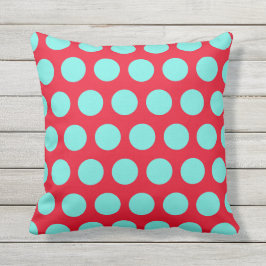 Krickan och den röda polka dots kvadrerar kudde