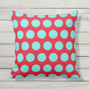 Krickan och den röda polka dots kvadrerar kudde