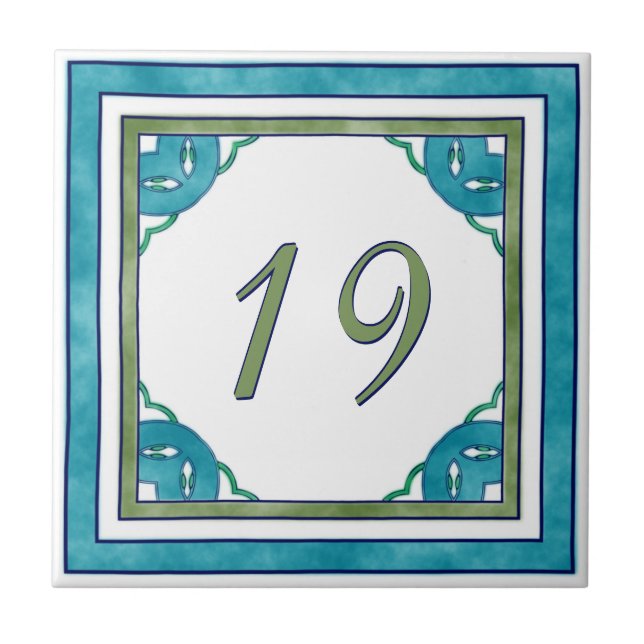 Krickan och det stora huset för grönt numrerar kakelplatta (Framsidan)