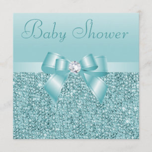 KrickaSequins, pilbåge & diamantbaby shower Inbjudningar