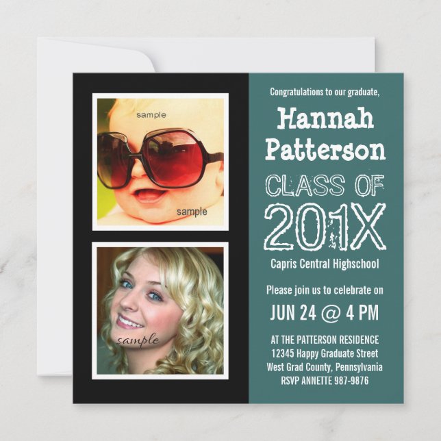 Krickastudentfest med 2 foto inbjudningar (Framsida)