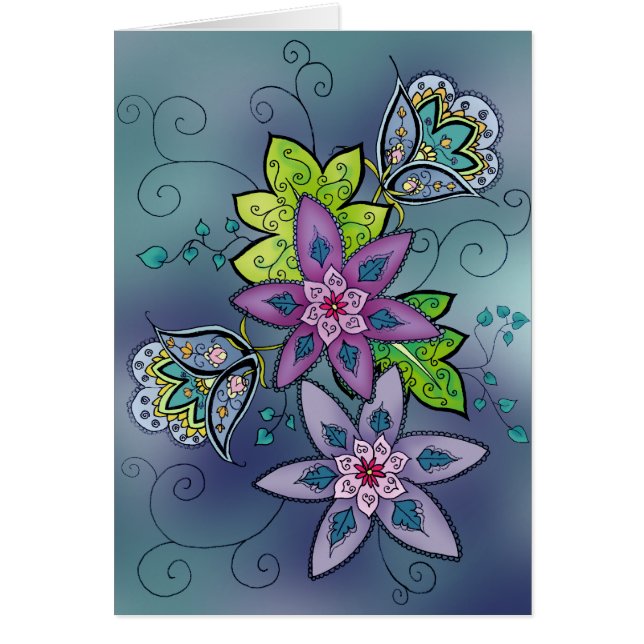 Krickatulpankort (förbigå), hälsningskort (Framsidan)