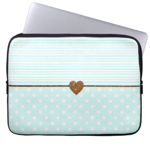 Krickavit pricker för fauxglitter för randar gul laptop sleeve