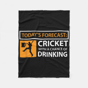 Kricket och öl Roligt drickande kricketfanpresent Fleecefilt
