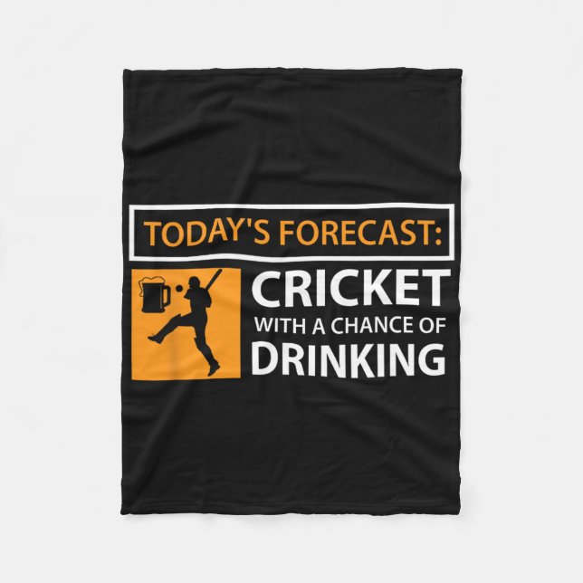 Kricket och öl Roligt drickande kricketfanpresent  Fleecefilt (Framsidan)