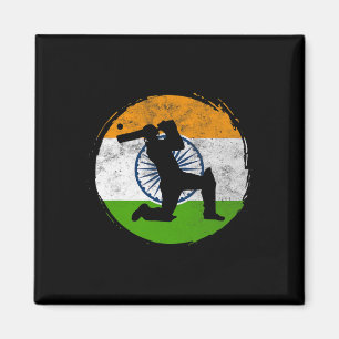 Kricket Sportspel Flagga För Indien Cricketspelare Magnet