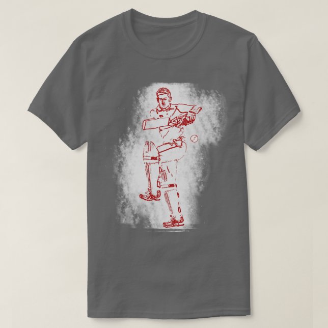 Kricketbatsman Art j5 T Shirt (Design framsida)
