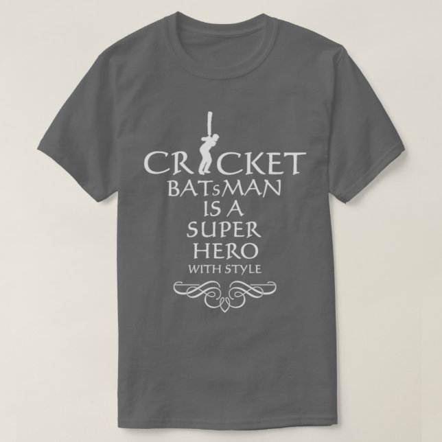 Kricketbatsman - superhjälte1 t shirt (Design framsida)