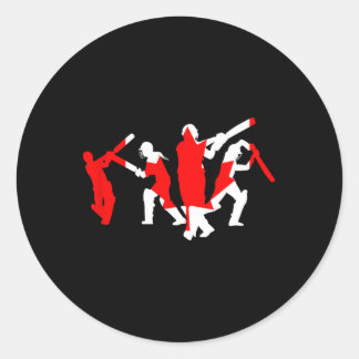 Kricketspelardesign Runt Klistermärke