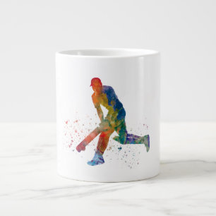 Kricketspelare i akvarell jumbo mugg