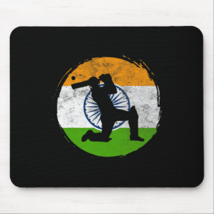 Kricketsportspel Flagga För Indien Cricketspelare Musmatta