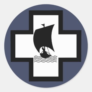 Kriegsmarine 13th U-boat Flottilla Emblem Runt Klistermärke