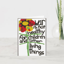 Krig är inte sunt för barn  tack kort