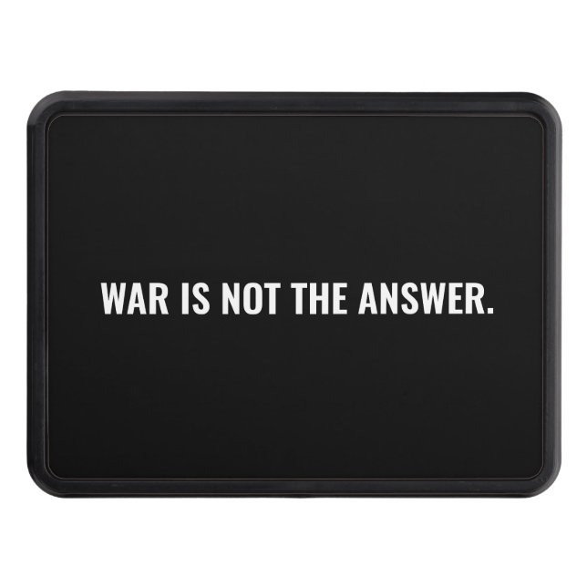 Krig är inte svaret på svartvit text mot krig dragkroksskydd (Framsidan)