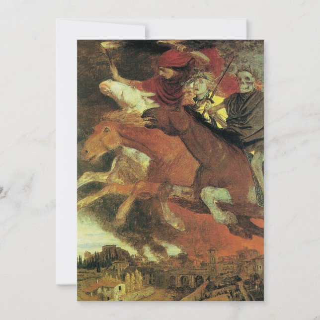 Krig av Arnold Bocklin Scary, Creepy Halloween Inbjudningar (Framsida)