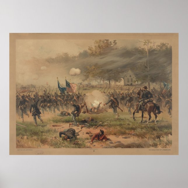 Krig Battle of Antietam Sharpsburg Print Poster (Framsidan)